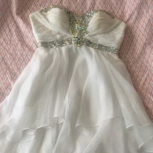 Cute dress with green and blue rhinestones